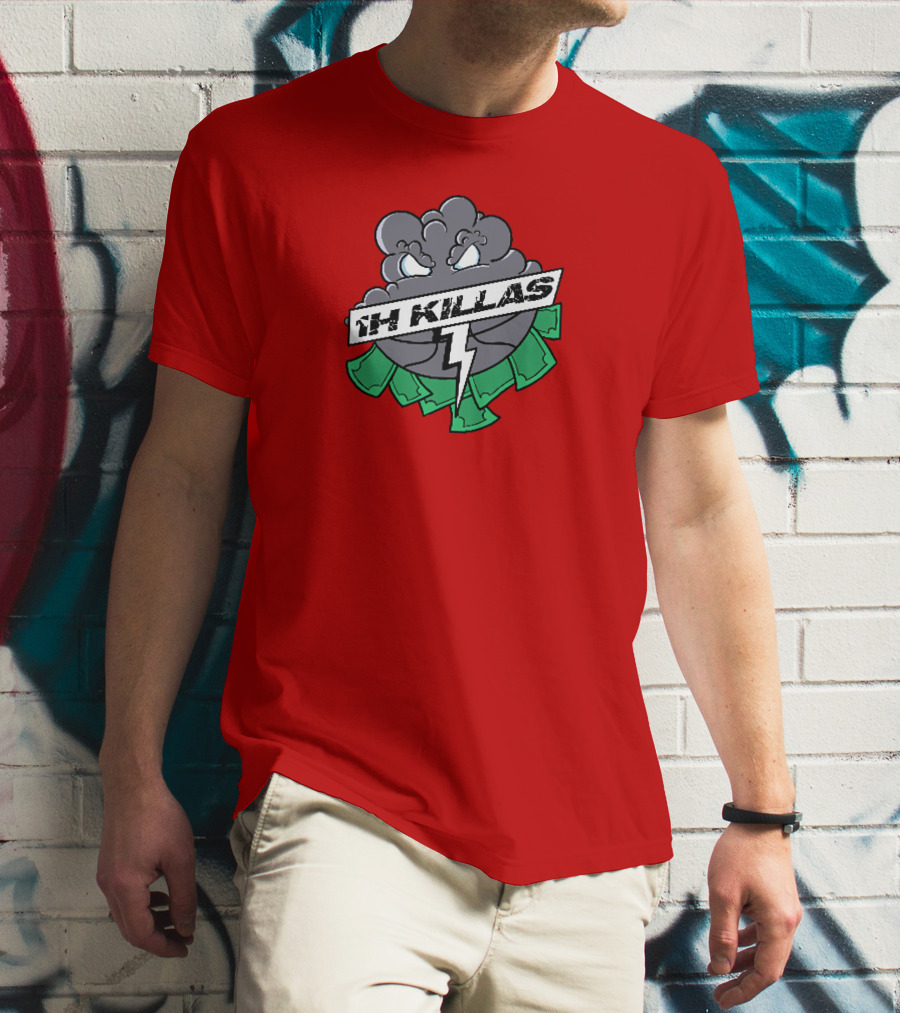 1H Killas Angry Cloud With Lightning And Money T-Shirt