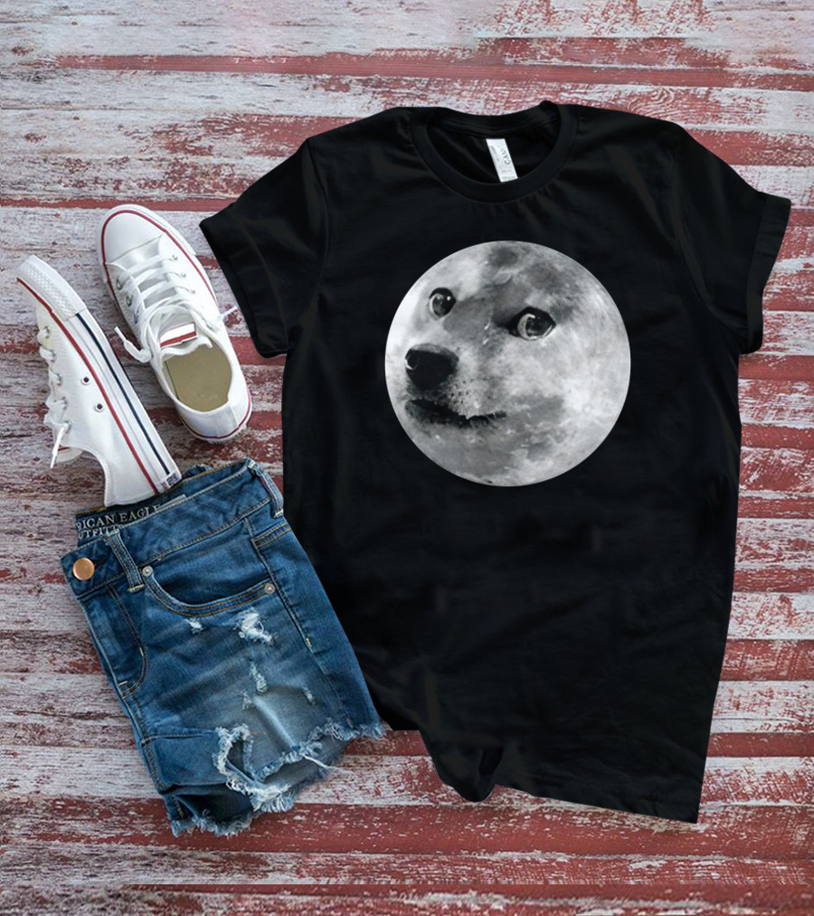 Doge Moon Meme Iconography To The Moon T-Shirt