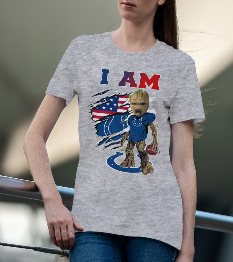 I Am Colts Baby Groot Football T-Shirt