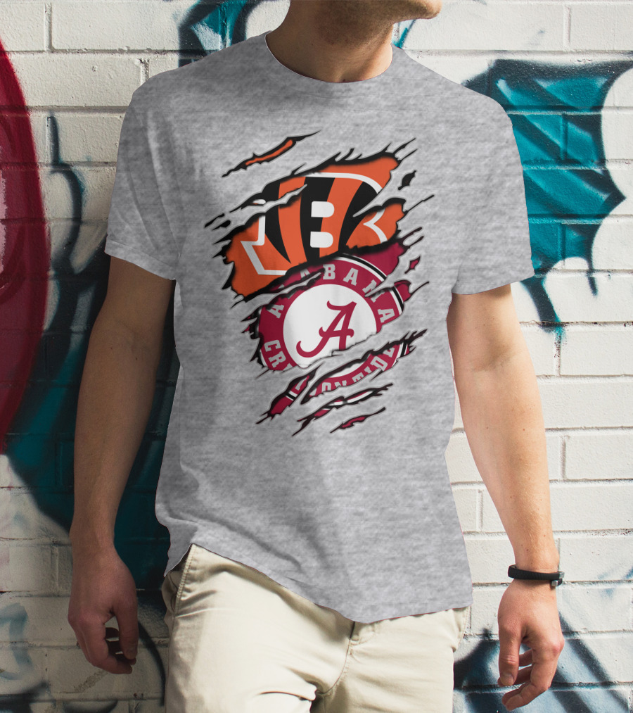 Alabama Crimson Tide Cincinnati Bengals Rip Claw T-Shirt