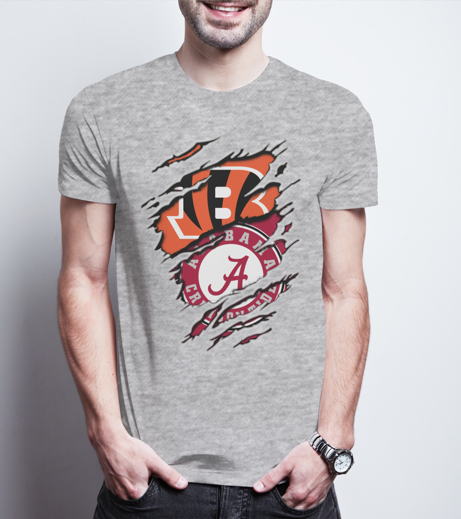 Alabama Crimson Tide Cincinnati Bengals Rip Claw T-Shirt