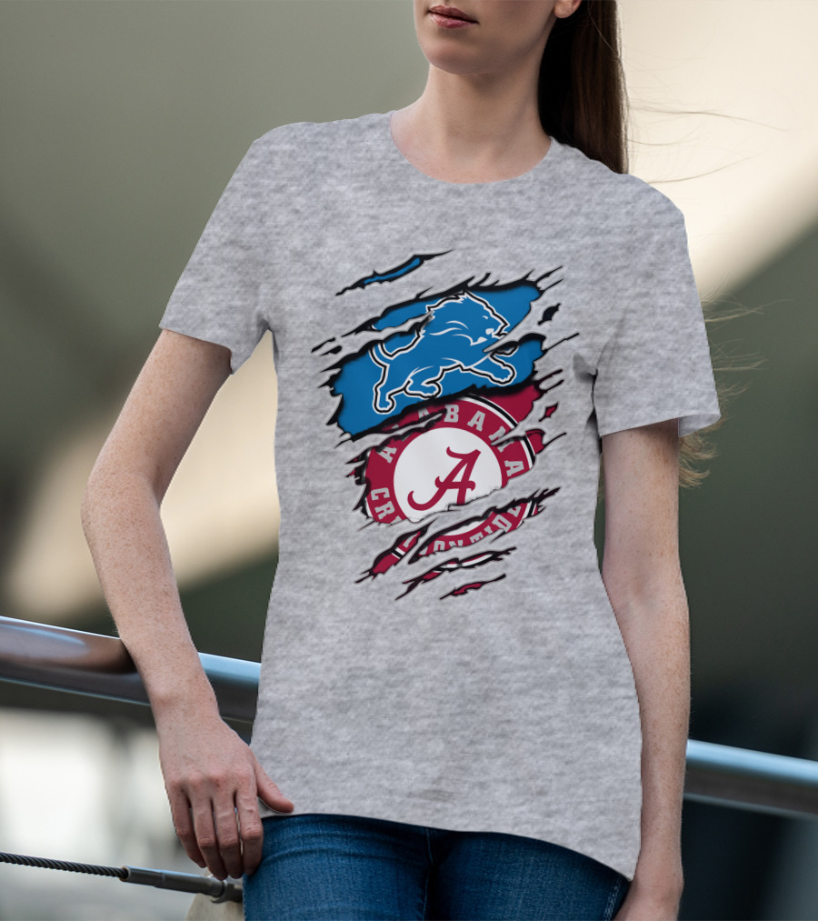 Alabama Crimson Tide Detroit Lions Fusion T-Shirt