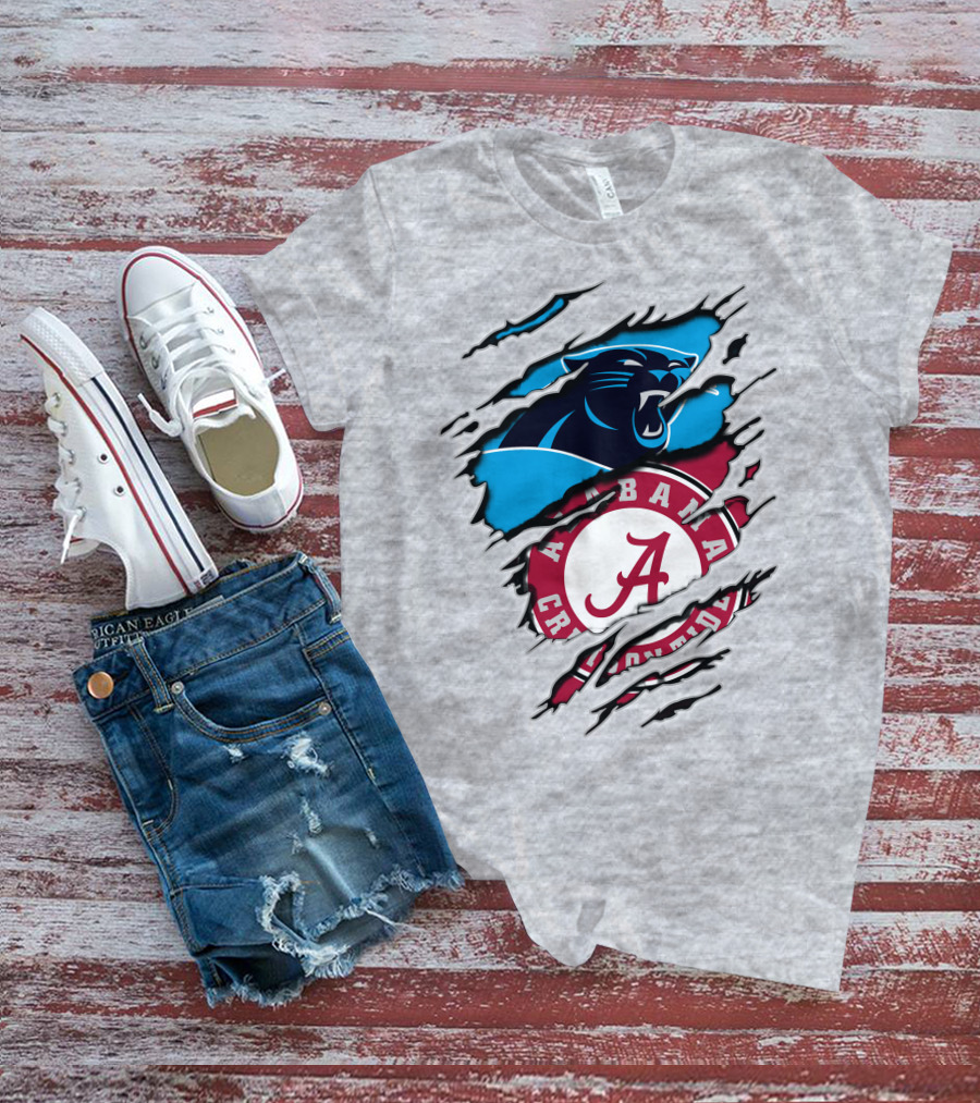 Alabama Crimson Tide Carolina Panthers Torn Claw T-Shirt
