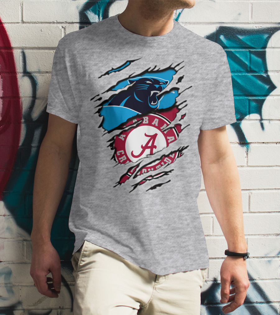 Alabama Crimson Tide Carolina Panthers Torn Claw T-Shirt