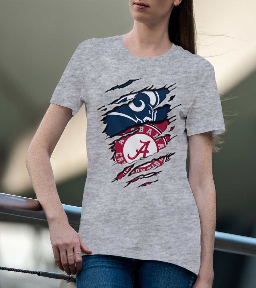 Alabama Crimson Tide La Rams Torn Claw T-Shirt