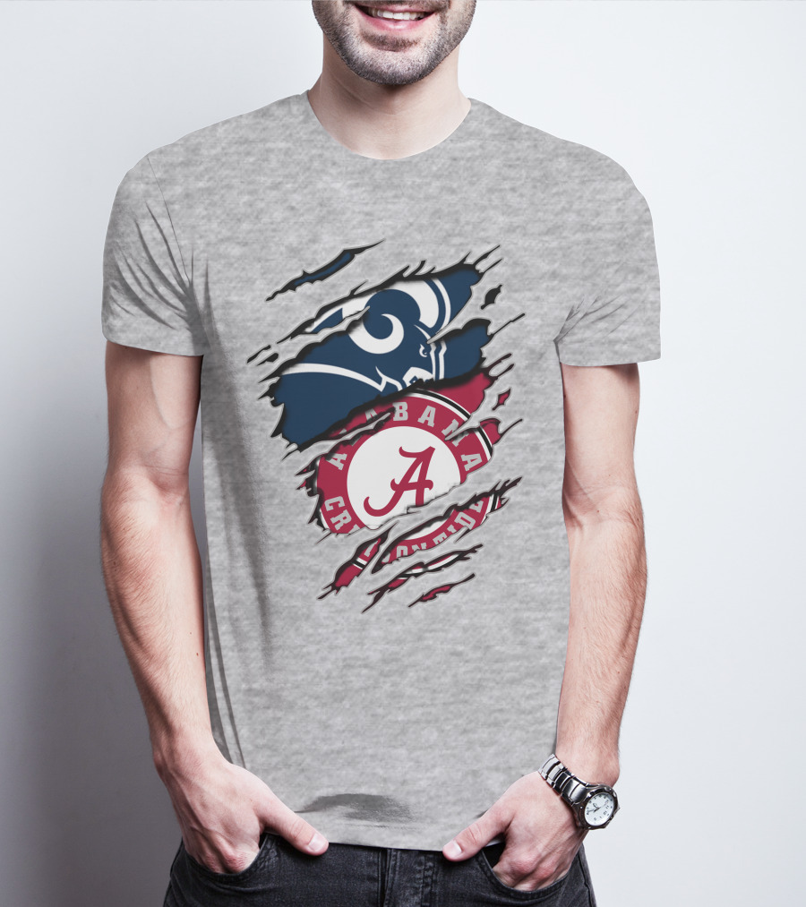 Alabama Crimson Tide La Rams Torn Claw T-Shirt