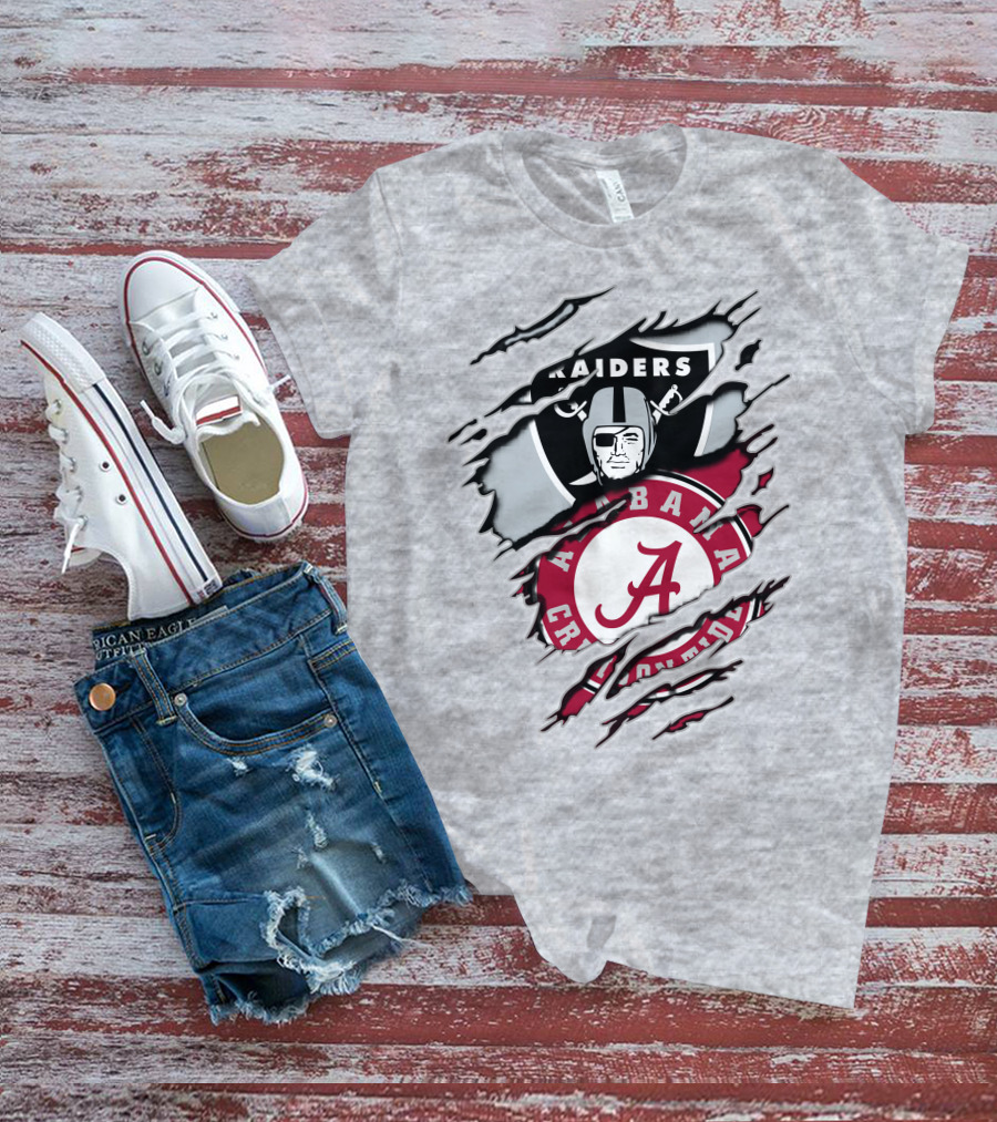 Alabama Crimson Tide Raiders Nfl Crossover T-Shirt
