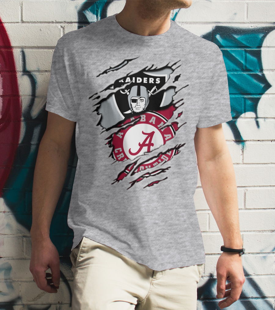 Alabama Crimson Tide Raiders Nfl Crossover T-Shirt