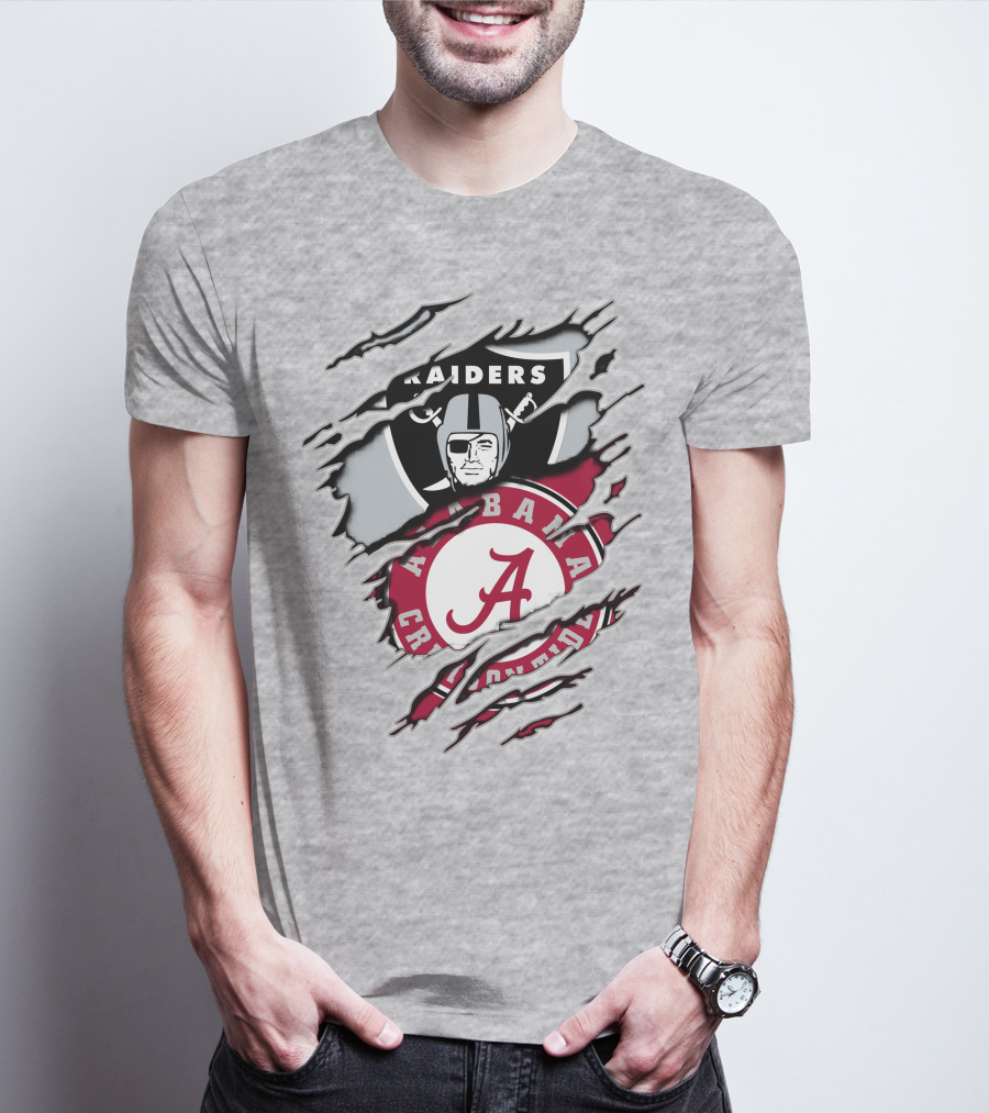 Alabama Crimson Tide Raiders Nfl Crossover T-Shirt