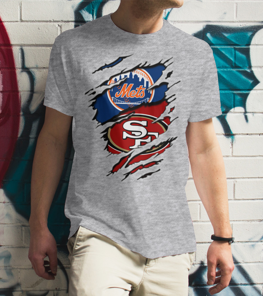 San Francisco 49ers New York Mets Logo Mashup T-Shirt