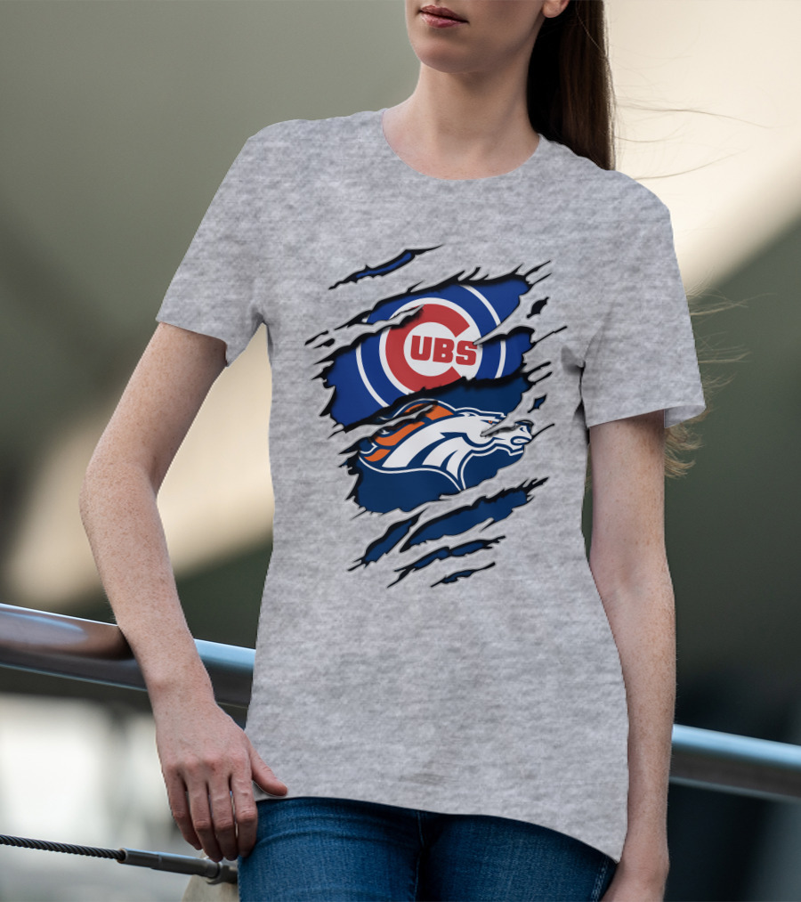 Cubs Broncos Logo Crossover T-Shirt