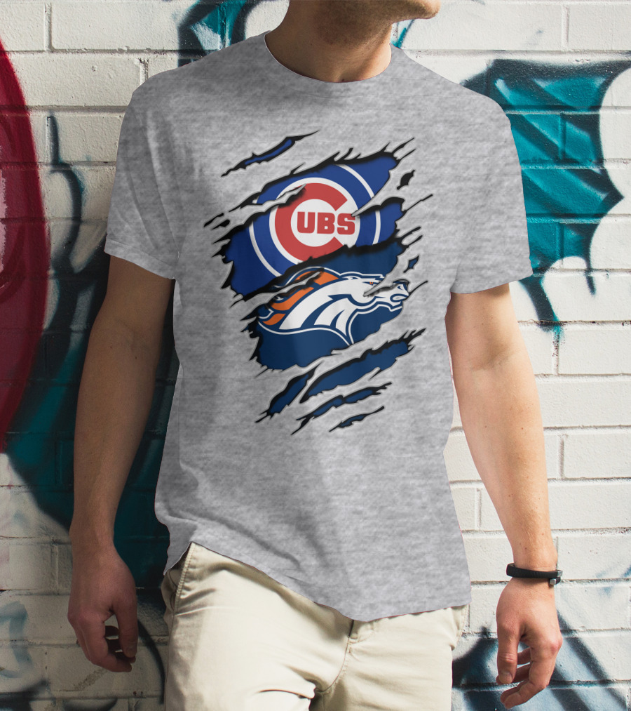 Cubs Broncos Logo Crossover T-Shirt