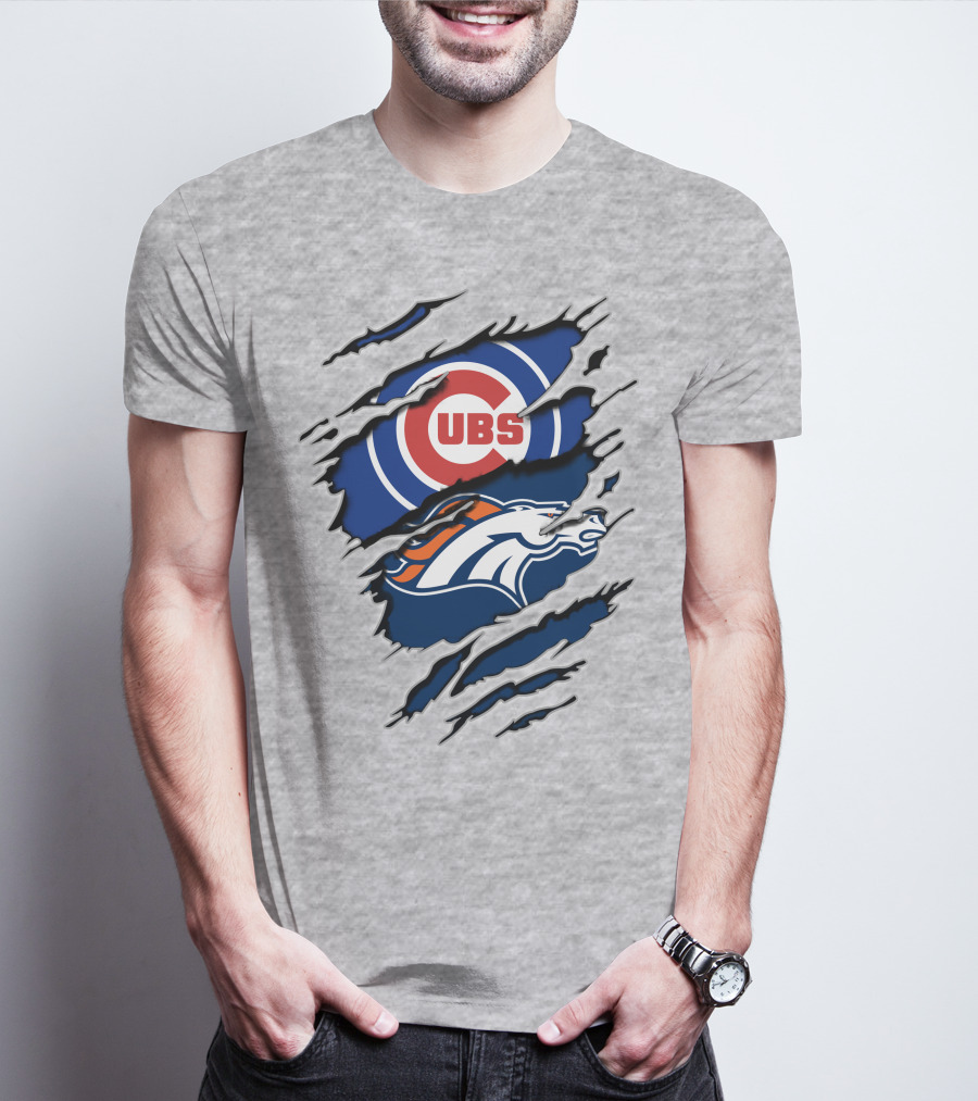 Cubs Broncos Logo Crossover T-Shirt