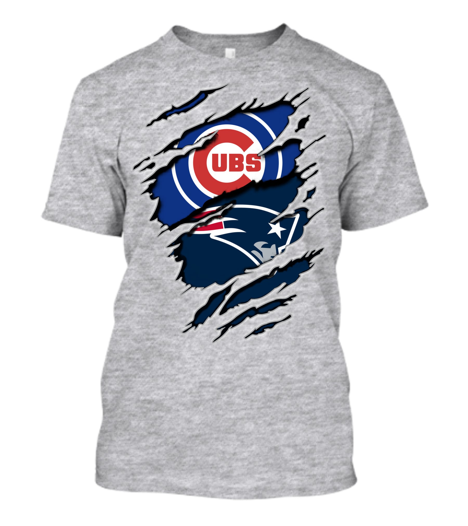 Cubs Patriots Logo Mashup Fan T-Shirt
