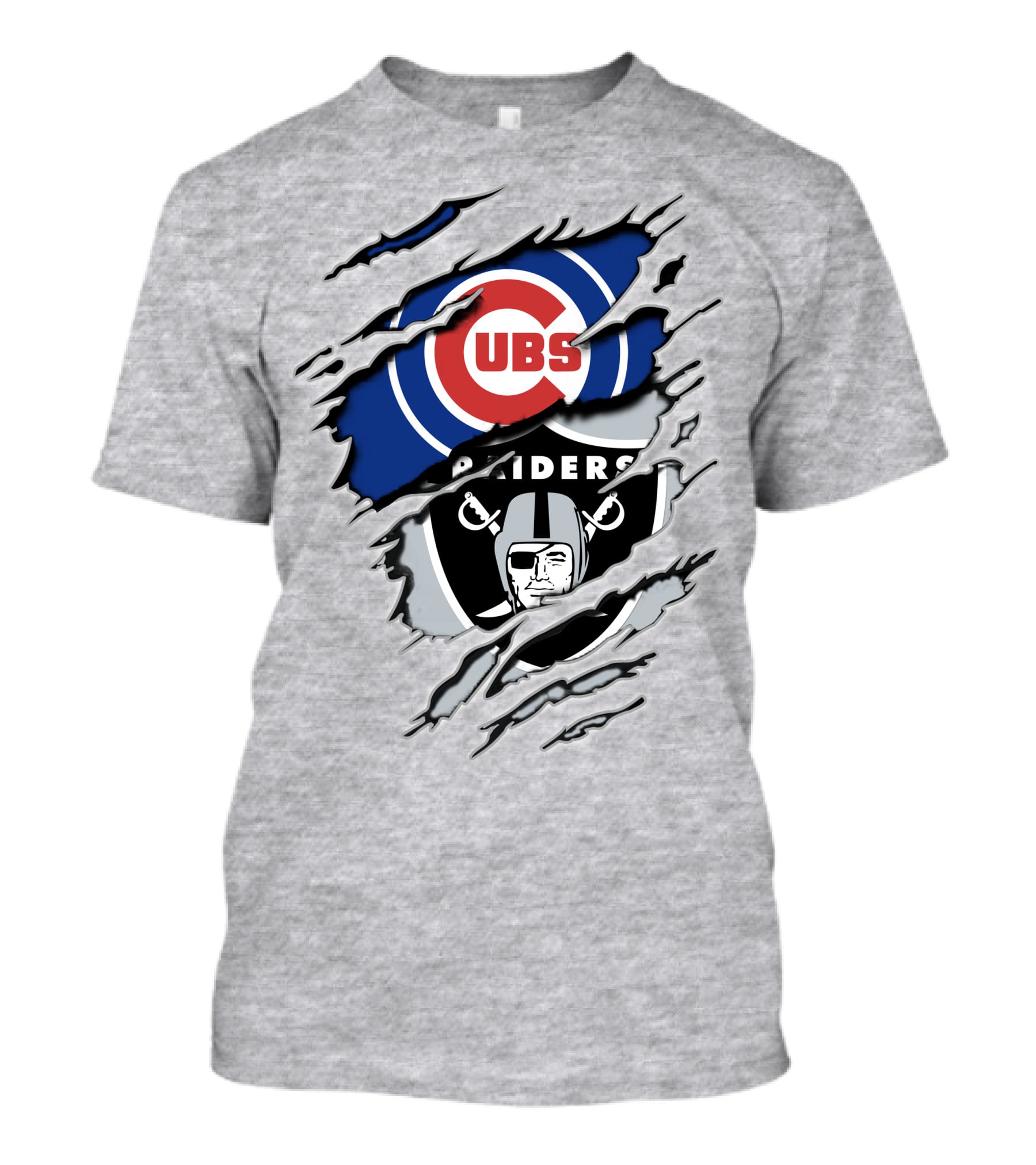 Cubs Raiders Logo Mashup T-Shirt