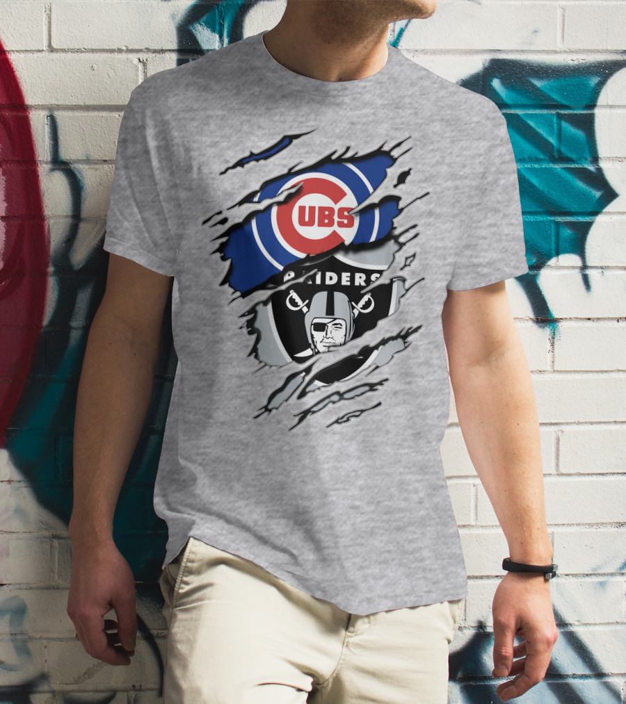 Cubs Raiders Logo Mashup T-Shirt