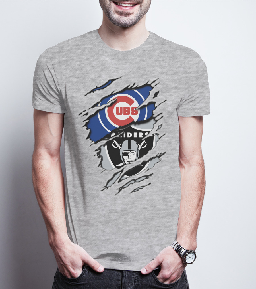 Cubs Raiders Logo Mashup T-Shirt
