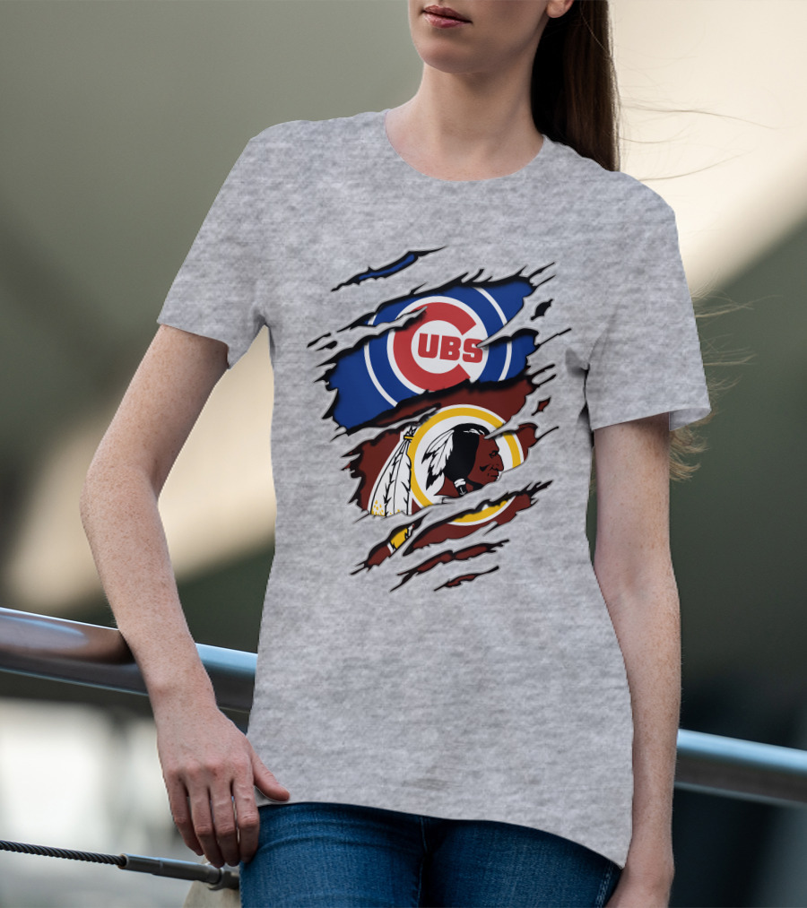 Cubs And Redskins Logos Combined T-Shirt