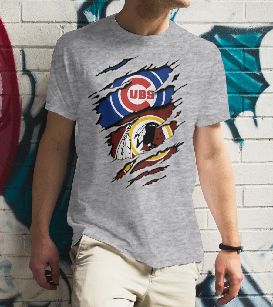 Cubs And Redskins Logos Combined T-Shirt