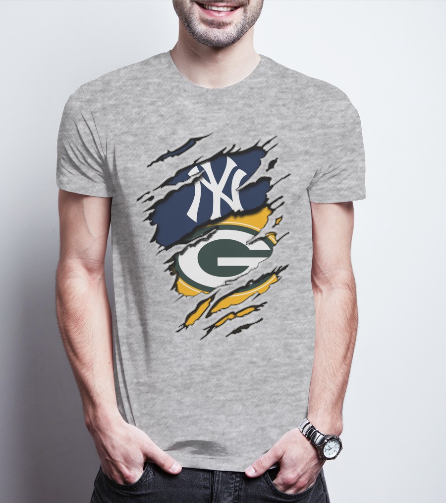 Packers Yankees Green Bay New York Crossover T-Shirt