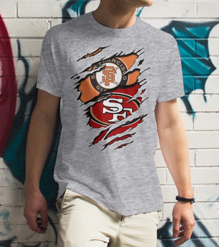 San Francisco Giants 49ers Crossover Logo T-Shirt