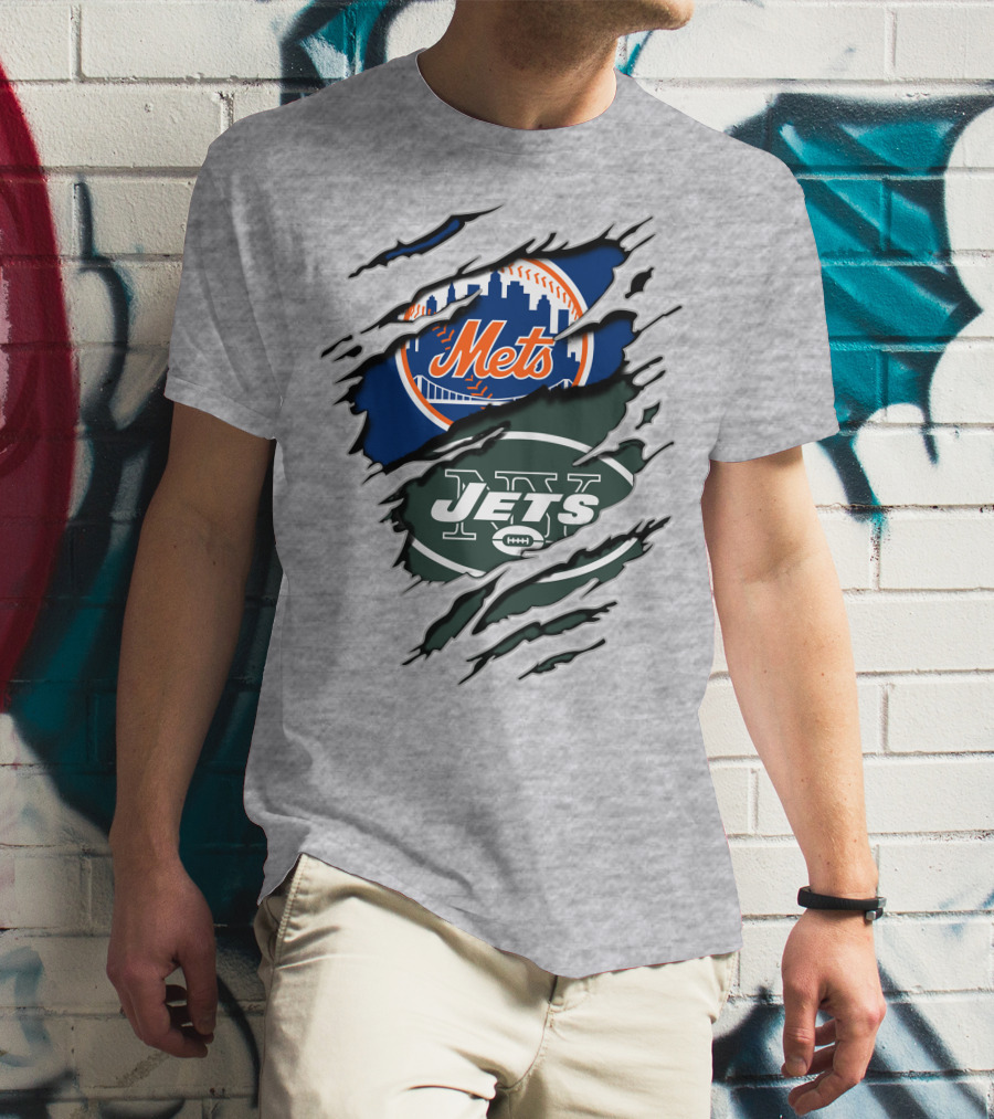 Mets Jets Claw Marks Scratch T-Shirt