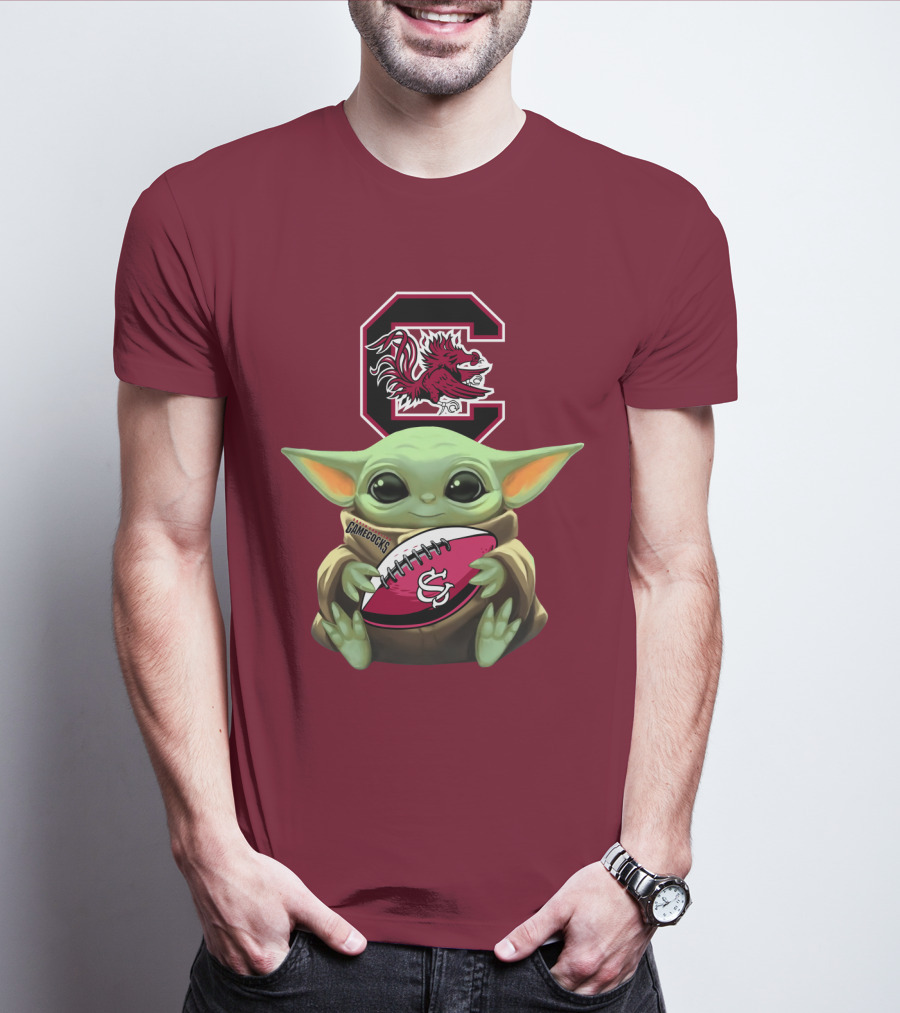 Baby Yoda Gamecocks South Carolina Football Fan T-Shirt