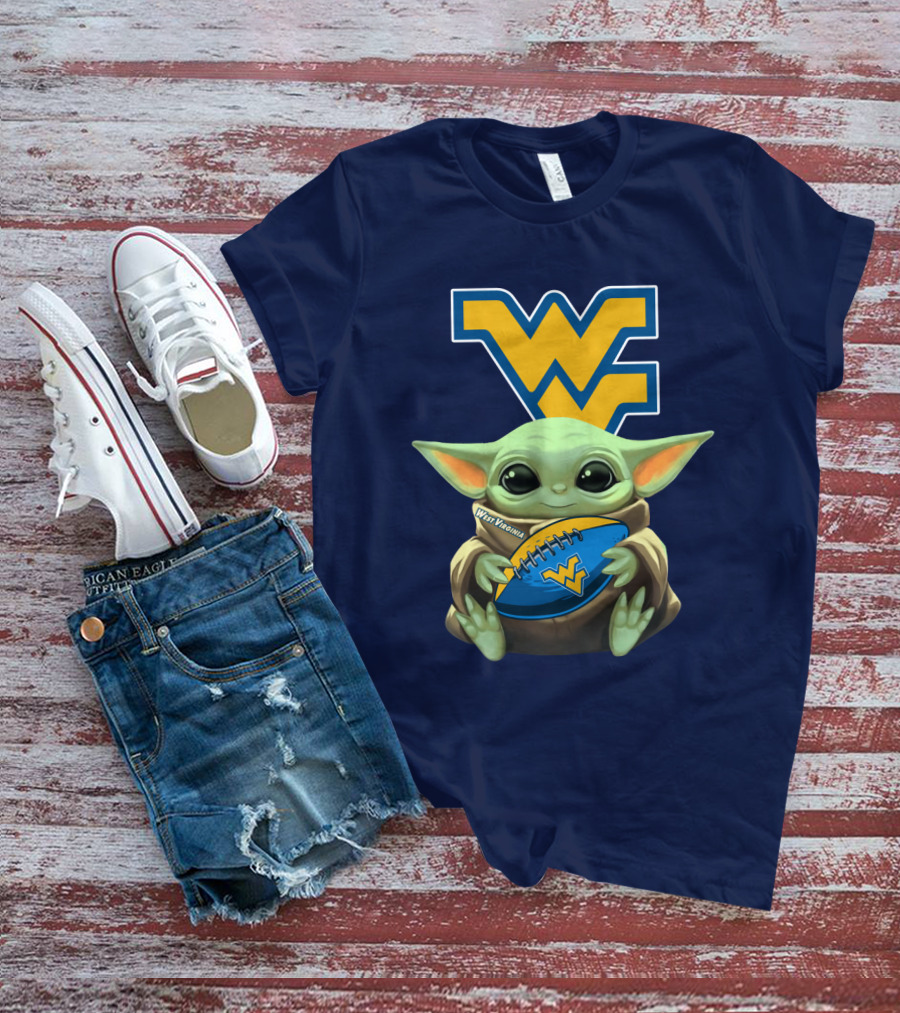 West Virginia Baby Yoda Football Mountaineers T-Shirt