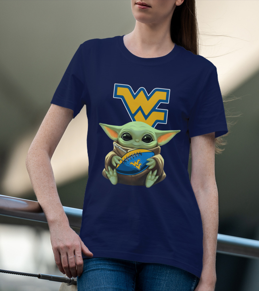 West Virginia Baby Yoda Football Mountaineers T-Shirt