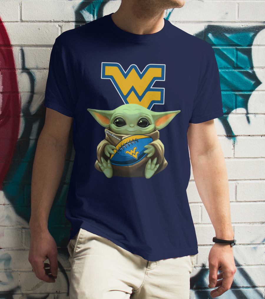 West Virginia Baby Yoda Football Mountaineers T-Shirt
