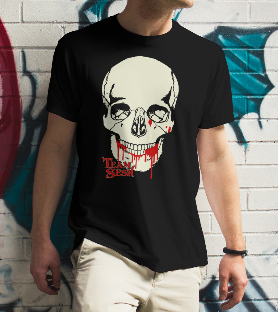 Team Sesh Skull Design Faces Of Sesh Merchandise T-Shirt