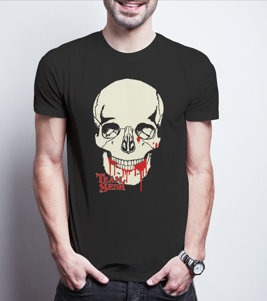 Team Sesh Skull Design Faces Of Sesh Merchandise T-Shirt