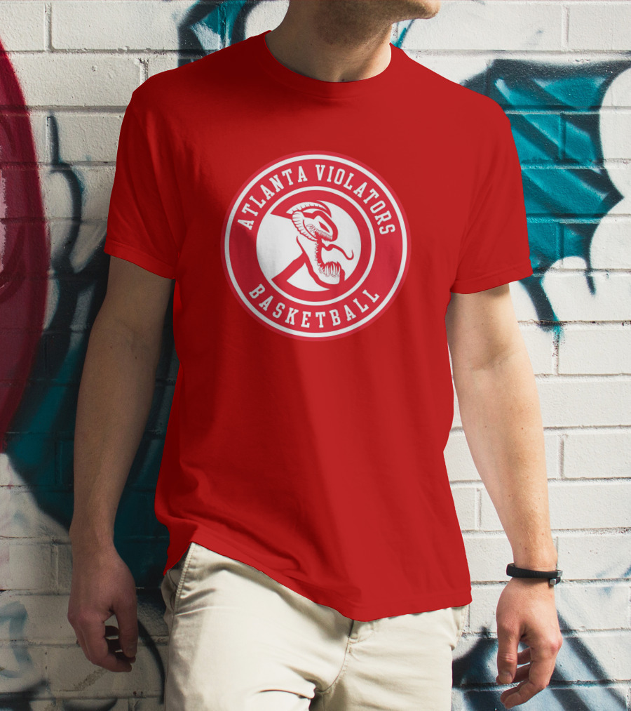 Atlanta Violators Basketball Red Snake Logo NBA T-Shirt