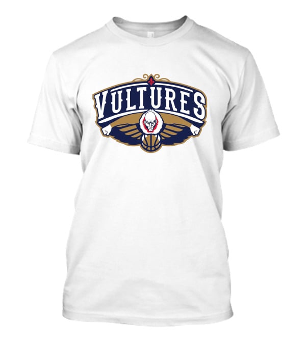 New Orleans Vultures Basketball Logo With Skull And Wings T-Shirt