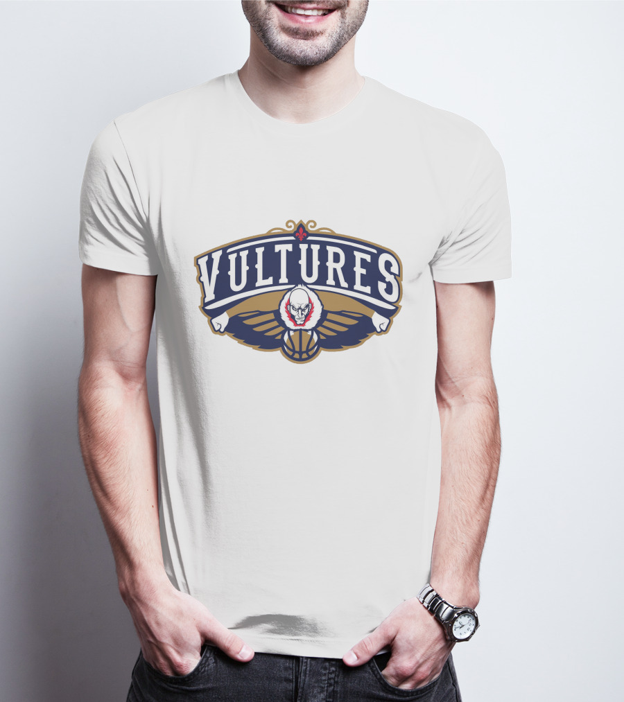 New Orleans Vultures Basketball Logo With Skull And Wings T-Shirt