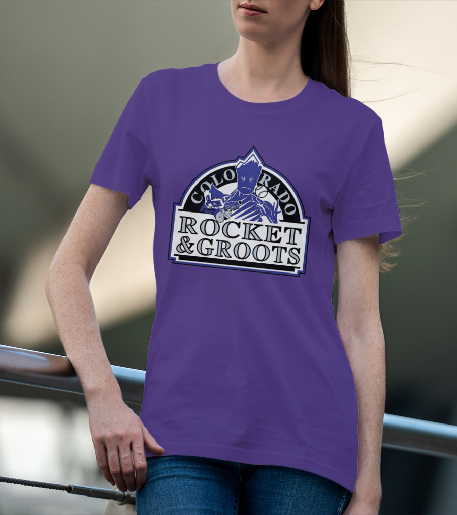 Colorado Rocket And Groots MLB Baseball Crossover T-Shirt