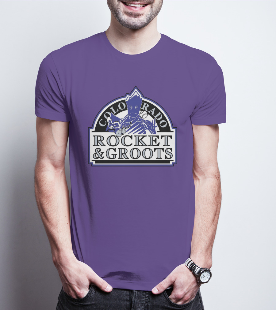 Colorado Rocket And Groots MLB Baseball Crossover T-Shirt