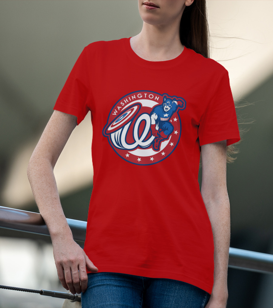 Washington Captain America MLB Crossover T-Shirt