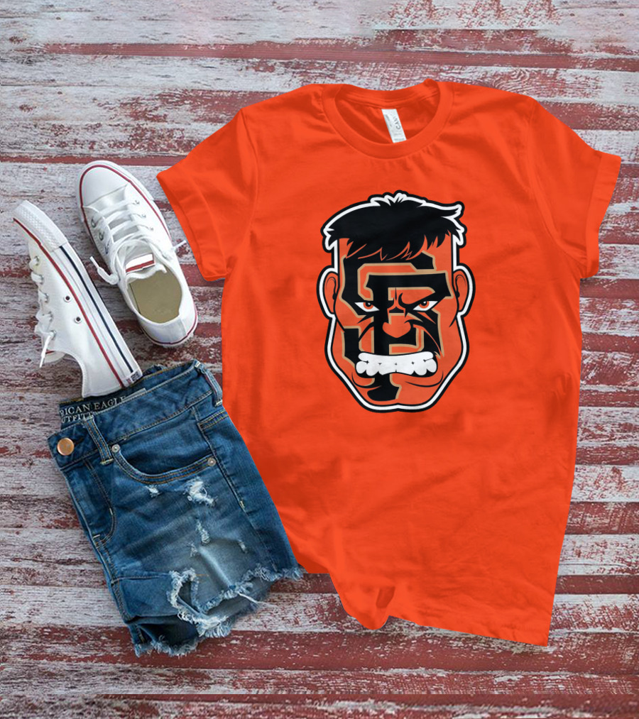 SF Giants Hulk Rage Face Orange T-Shirt