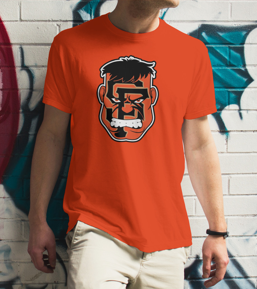 SF Giants Hulk Rage Face Orange T-Shirt