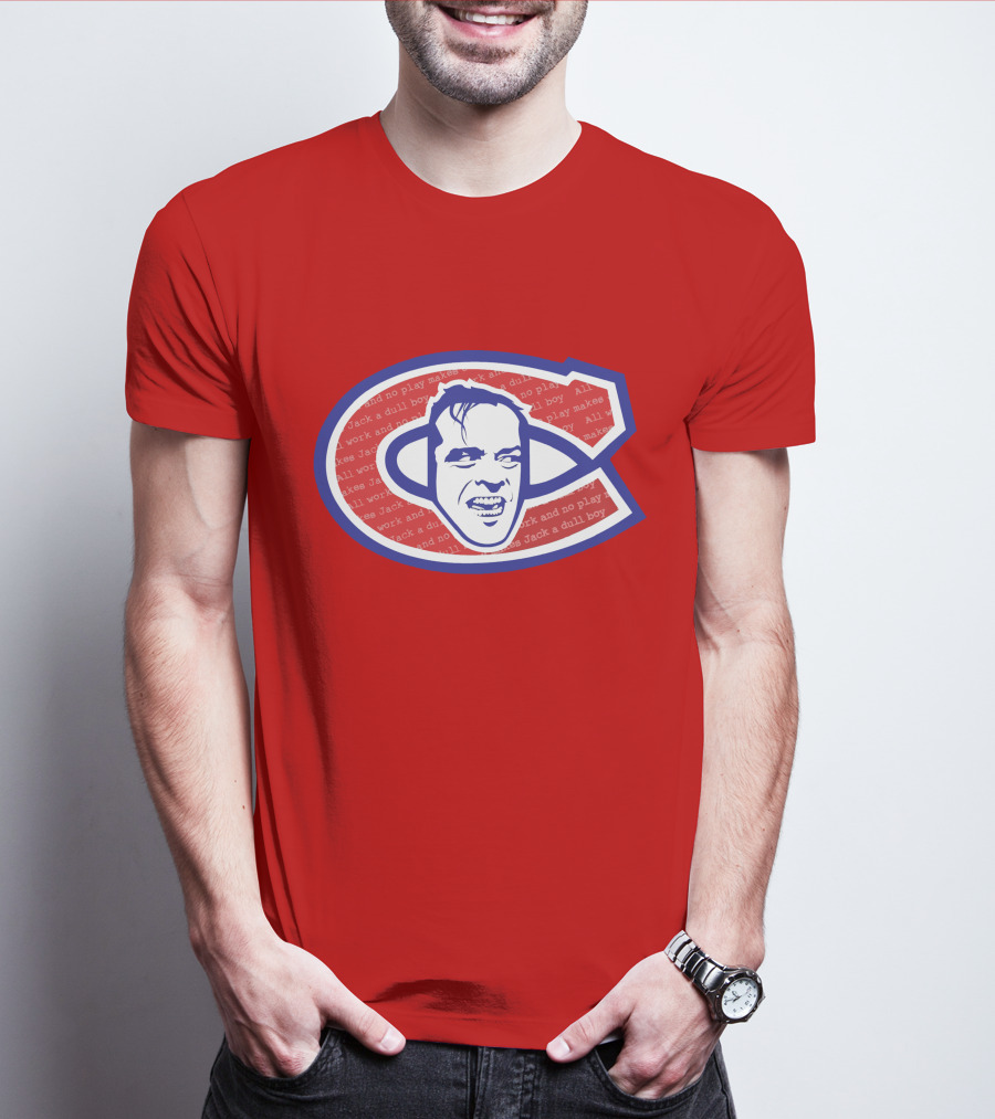 Heeeeres Johnny Montreal Jack Torrance NHL All Work And No Play Makes Jack A Dull Boy T-Shirt