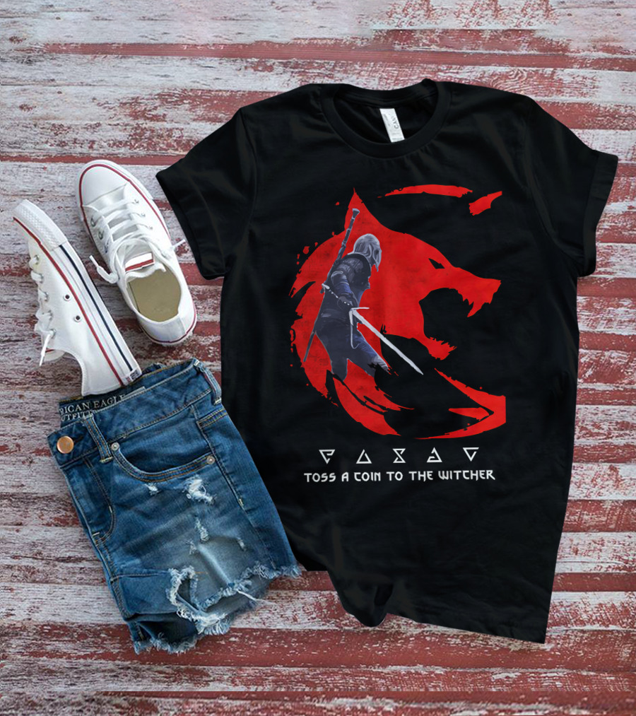 Toss A Coin To The Witcher 3 Red Wolf Wild Hunt Geralt Of Rivia T-Shirt