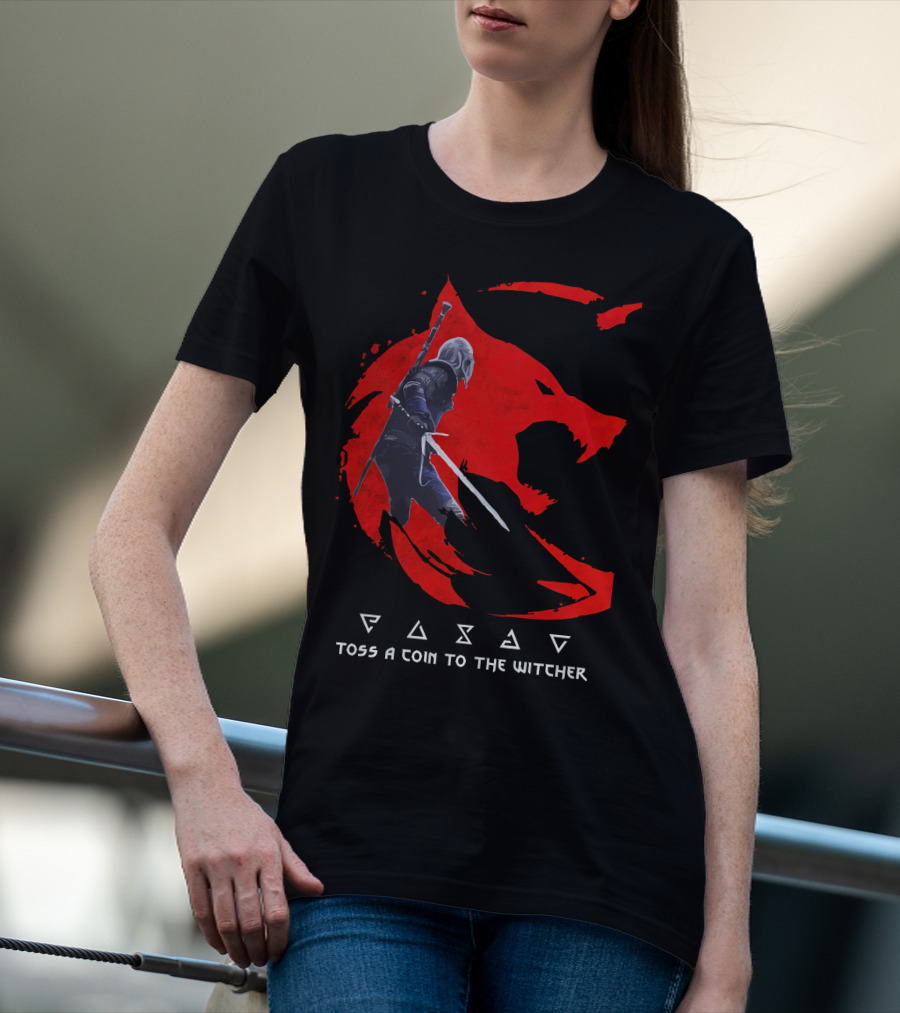Toss A Coin To The Witcher 3 Red Wolf Wild Hunt Geralt Of Rivia T-Shirt