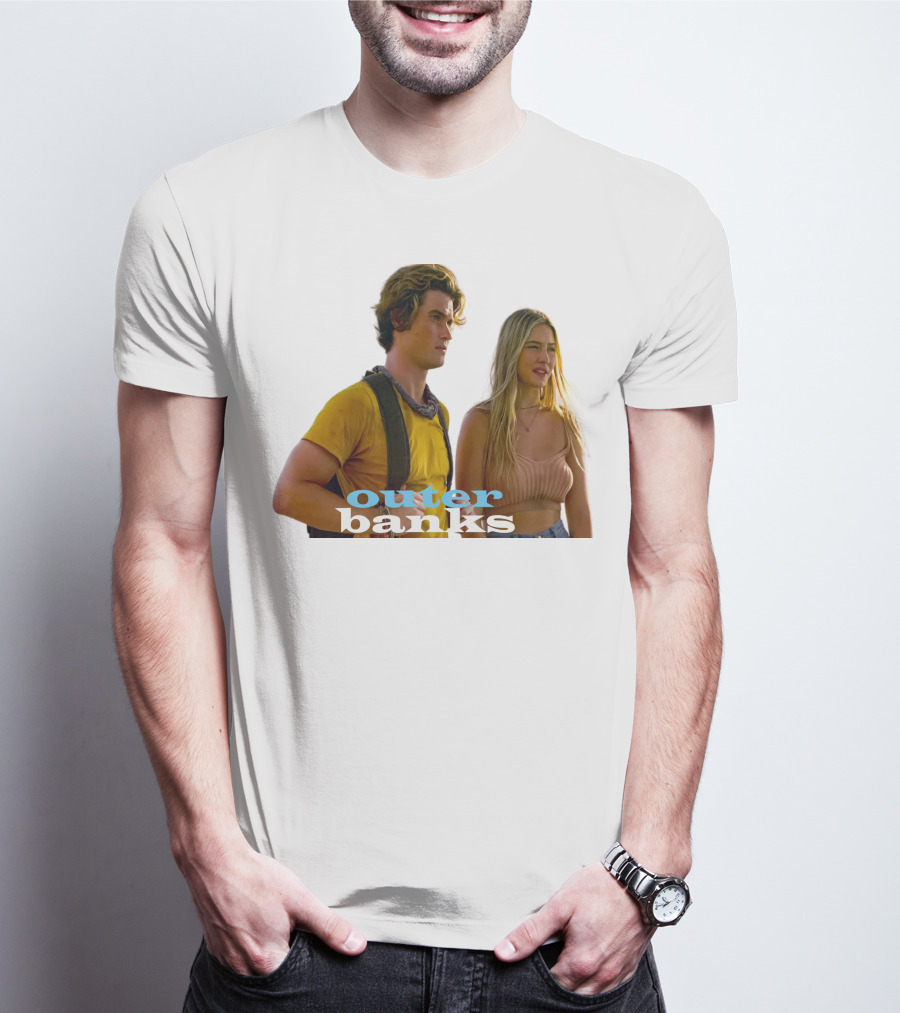 Outer Banks TV Show Characters On Beach Adventure Scene T-Shirt