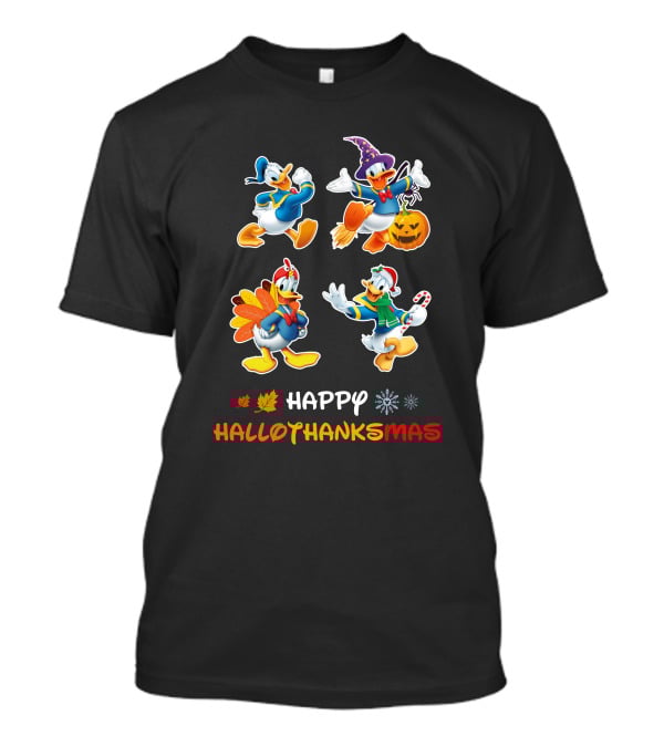 Happy HalloThanksMas Donald Duck Seasonal Characters T-Shirt