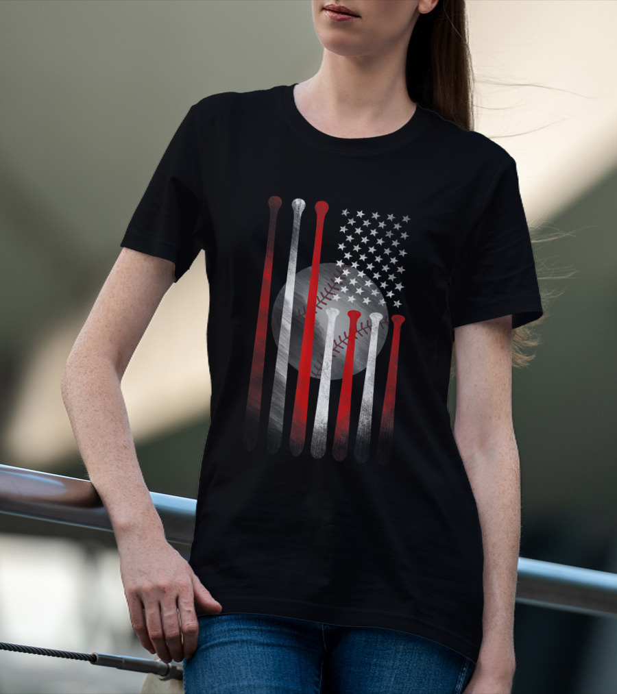 Vintage American Flag Baseball Bats T-Shirt