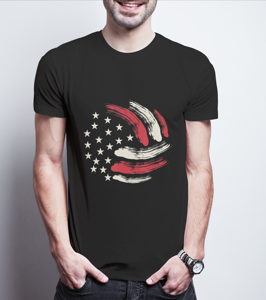 American Flag Patriotic Volleyball Team T-Shirt