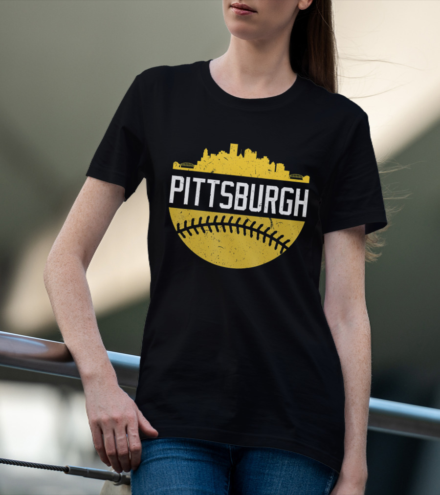 Pittsburgh Vintage Baseball City Skyline T-Shirt