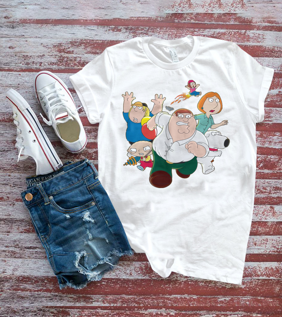 Family Guy Peter Lois Brian Stewie Meg Chris Running Team T-Shirt