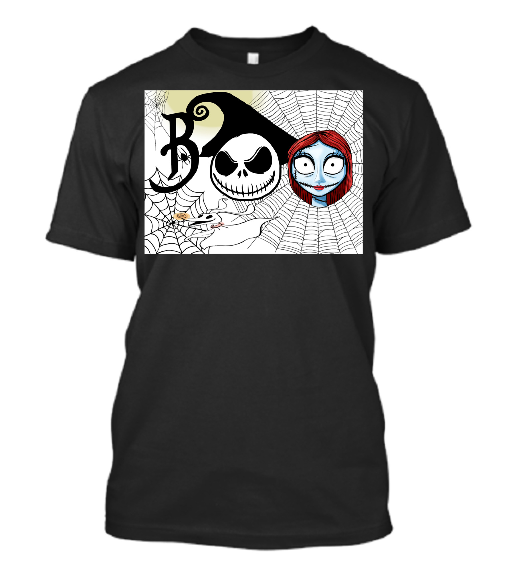 Jack And Sally Boo Halloween Nightmare Web T-Shirt